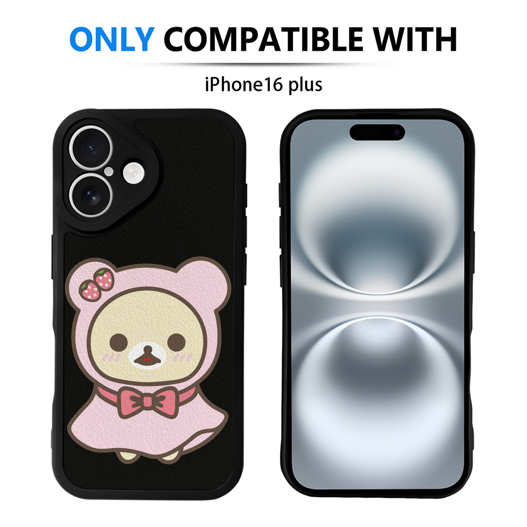 （画像用） リラックマ リラックマ キイロイトリ Rilakkuma Korilakkuma Kiiroitori 【iPhone 16シリーズ対応】シリコンスマホケース（レザー調） 材質：シリコン